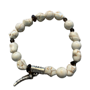 SILPADA Sterling, White Howlite and Smoky Quartz Beaded Stretch Bracelet